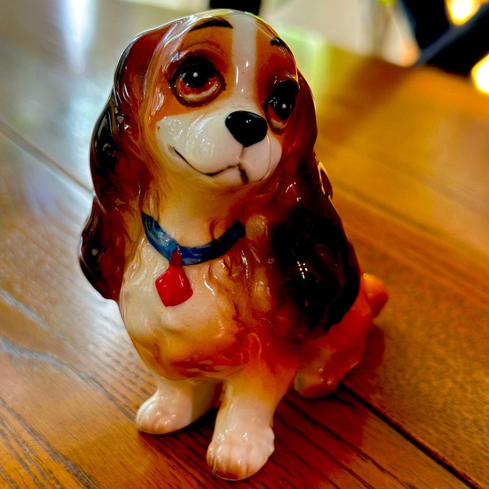 Vintage Walt Disney Productions Lady and the Tramp Ceramic Dog Figure